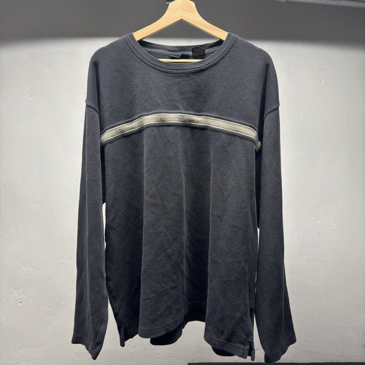 2000s Faded Ribbed Cotton Longsleeve Shirt