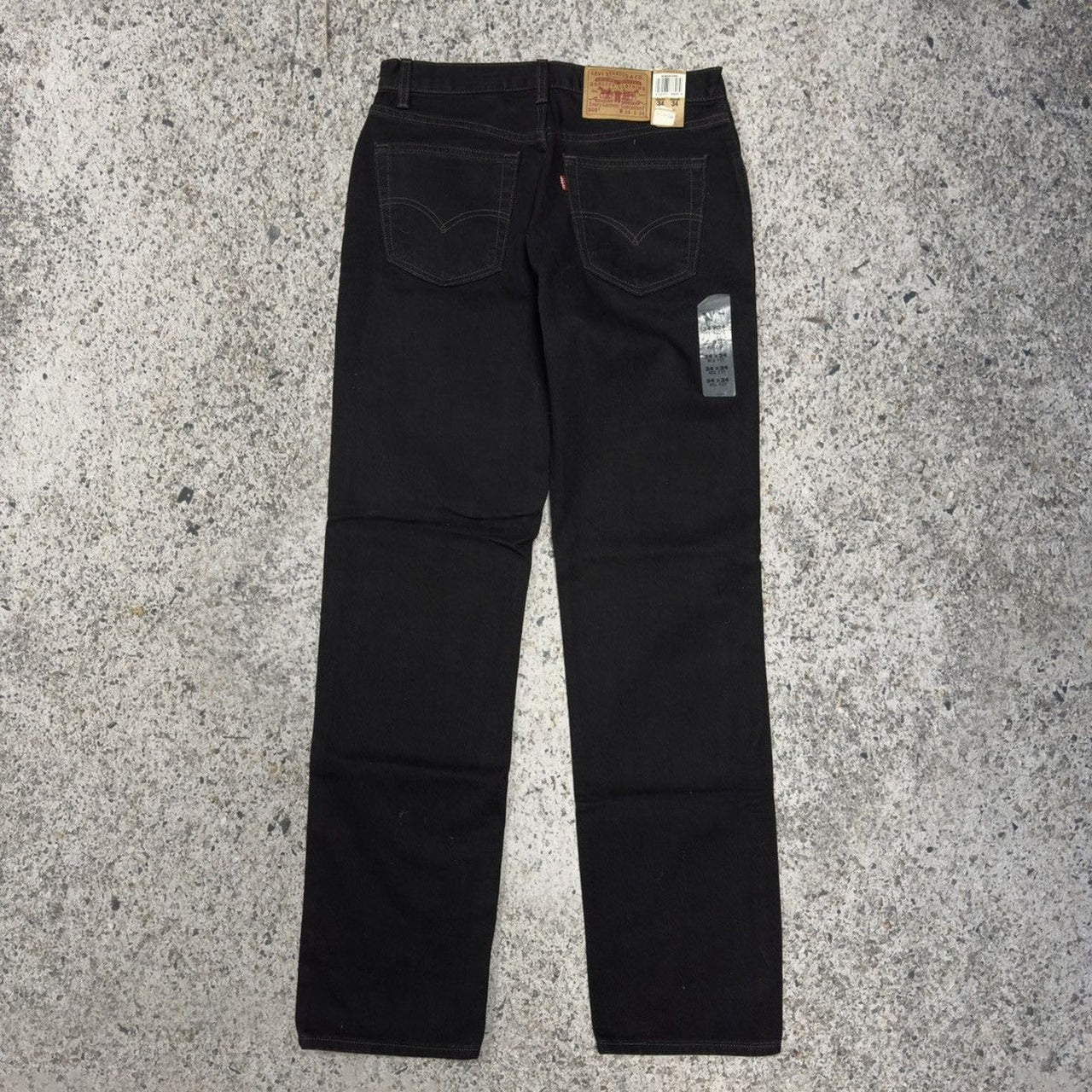Vaqueros rectos negros Levi's 505 del año 2000