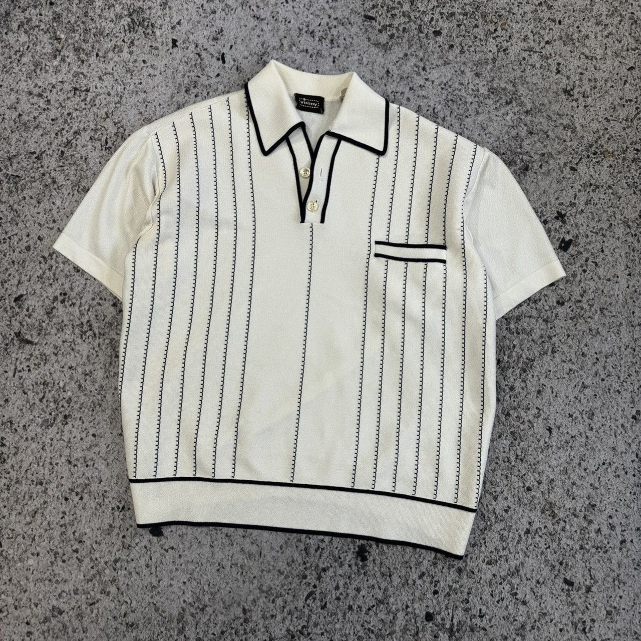 1960s 1970s Italian Mod Knit Polo Shirt