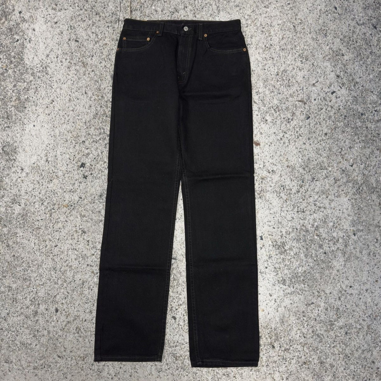 Vaqueros rectos negros Levi's 505 del año 2000