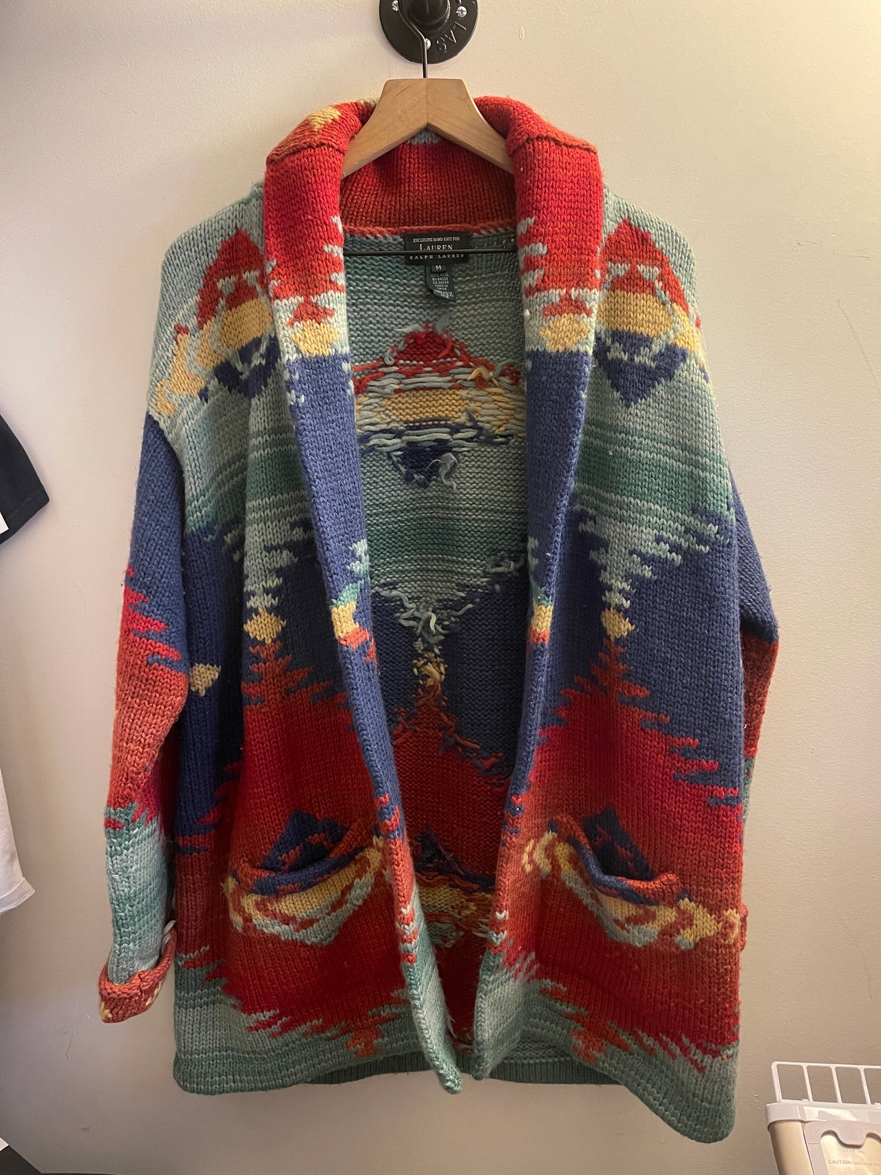 POLO RALPH LAUREN SUÉTER CÁRDIGAN AZTECA TEJIDO A MANO