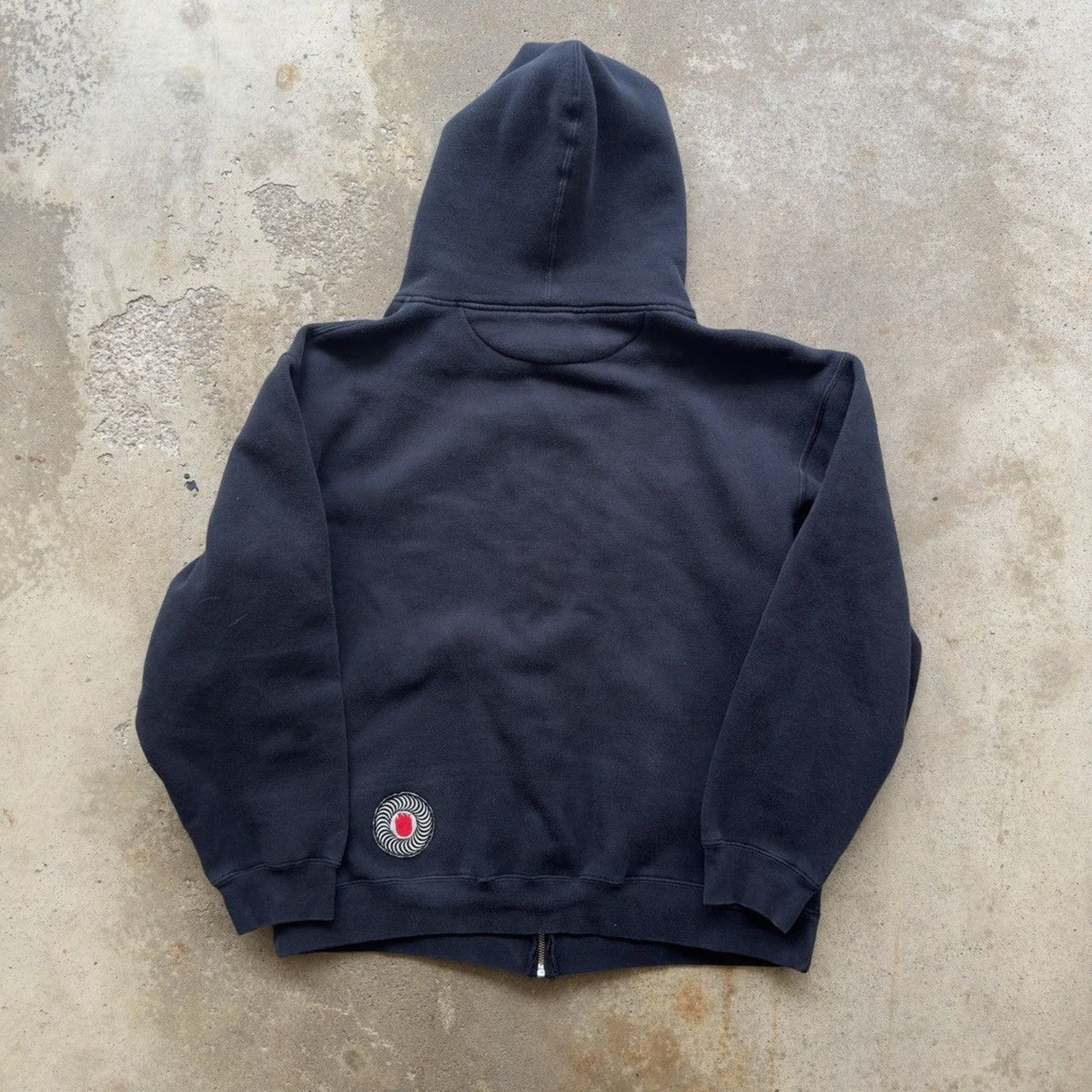 2000年代 Y2K スピットファイア ホイール スケーター ジップアップ パーカー ブラック レッド L