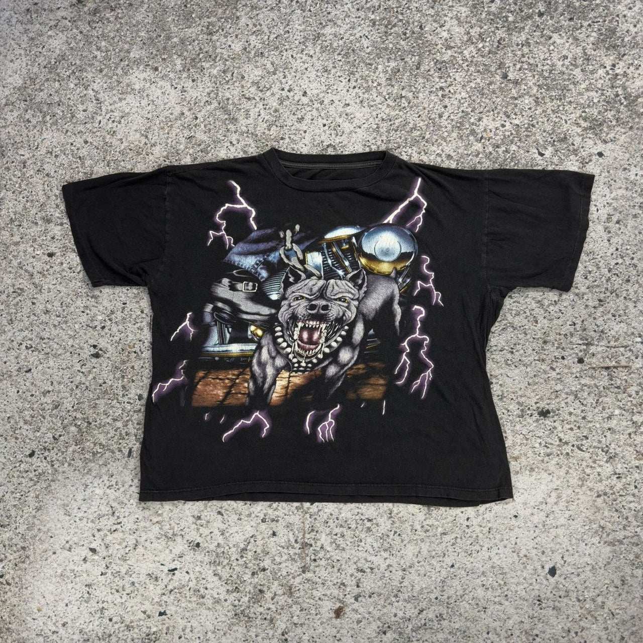1990s American USA Thunder Faded Pitbull Tee