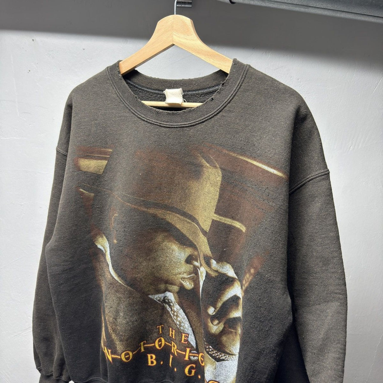 Madeworn The Notorious BIG Biggie Sweatshirt Thrashed Faded