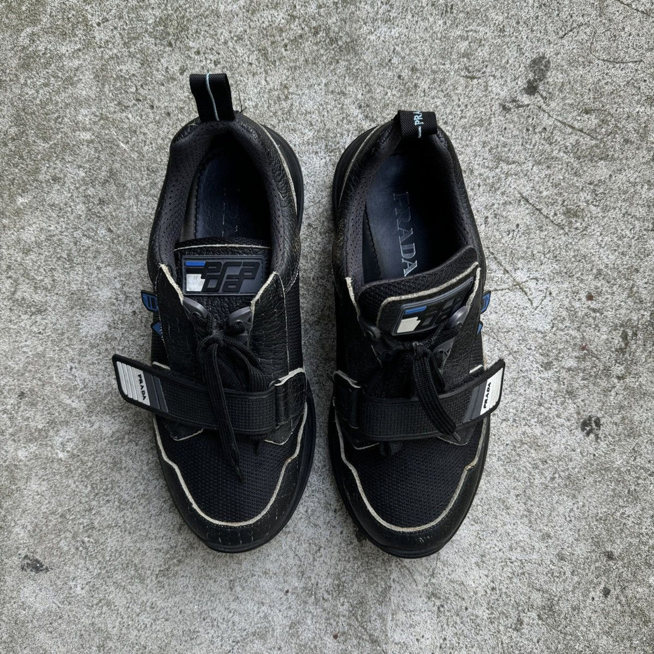 Prada Mechano Leather Trainer Sneakers