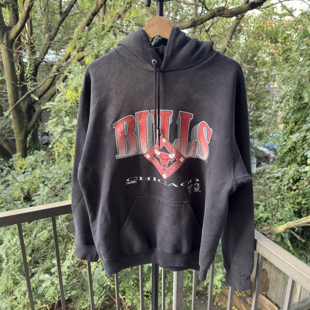 1990s Bulls Thrashed Stained NBA Hoodie