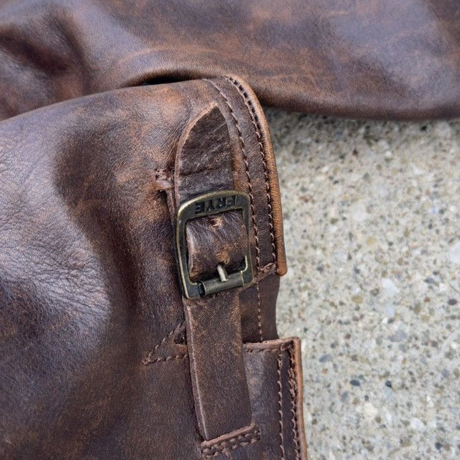 1980s Frye Women's Leather Calf High Buckle Harness Boots