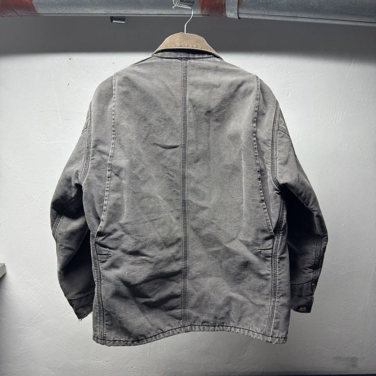 1990s Carhartt Faded Distressed Chore Coat Jacket