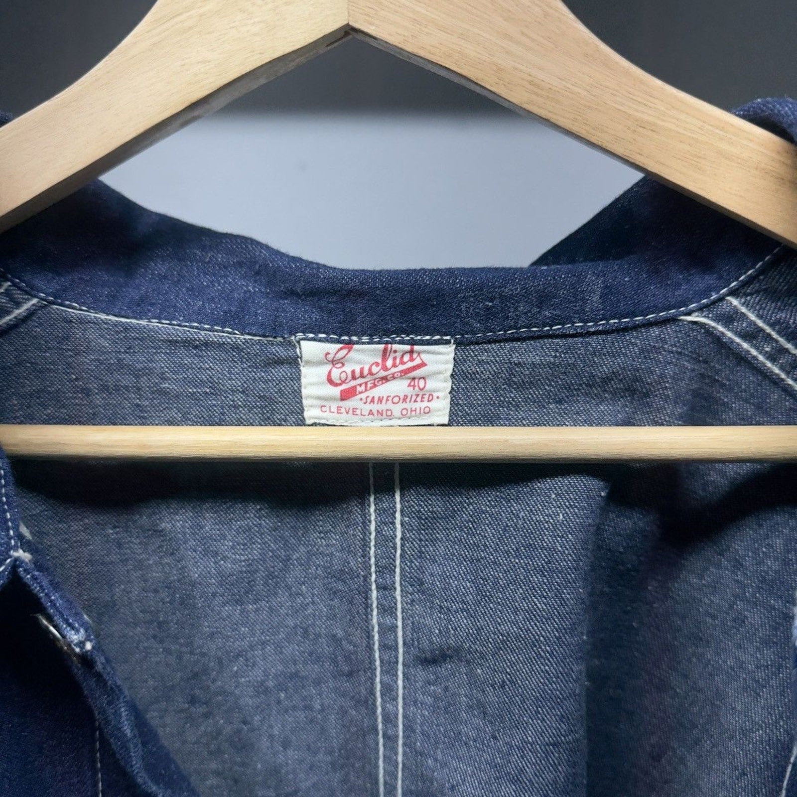 1930s 1940s WW2 One Pocket Selvedge Denim Chore Coat Union Made 