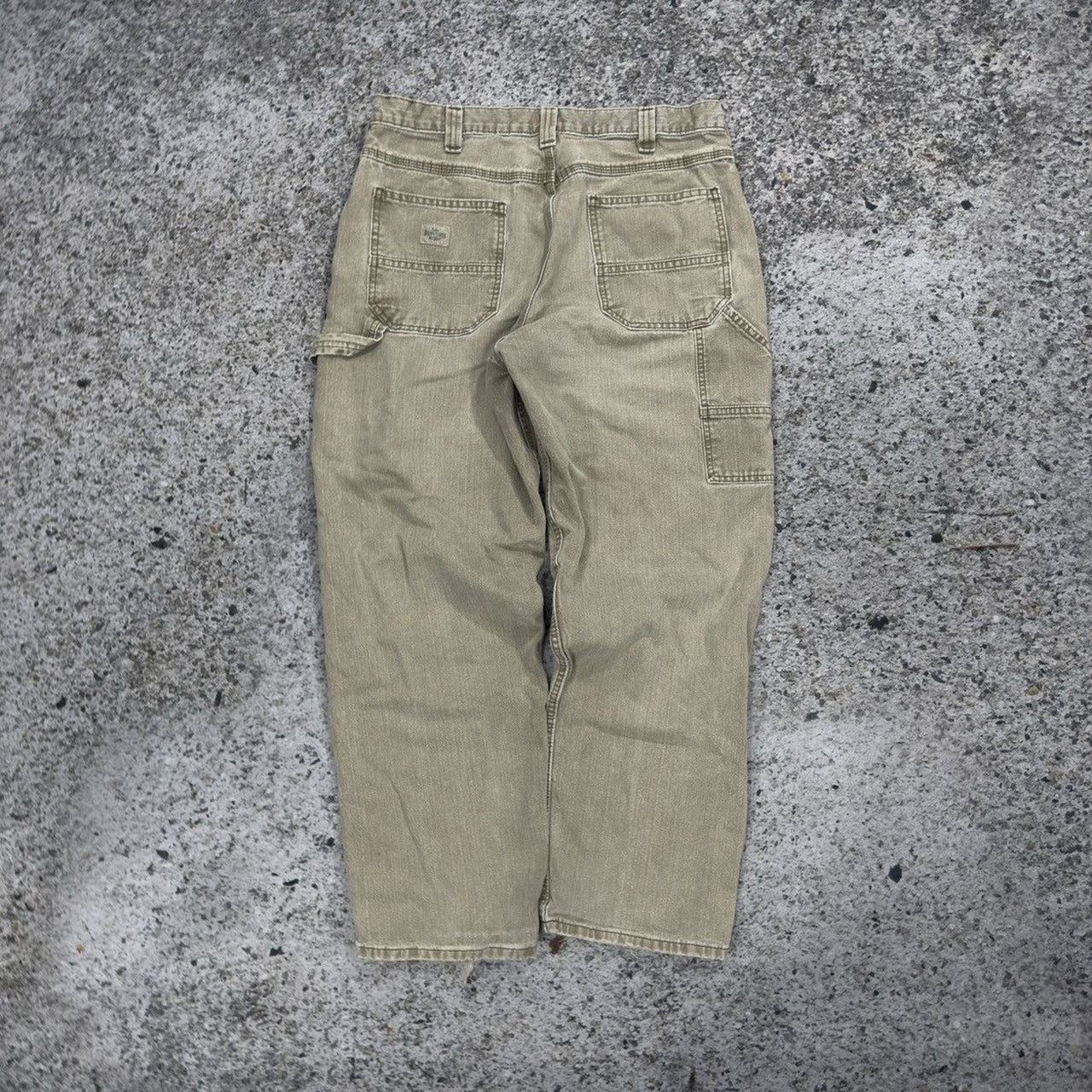 Pantalones de carpintero holgados con peto desteñido y desgastado de Lee de los años 2000
