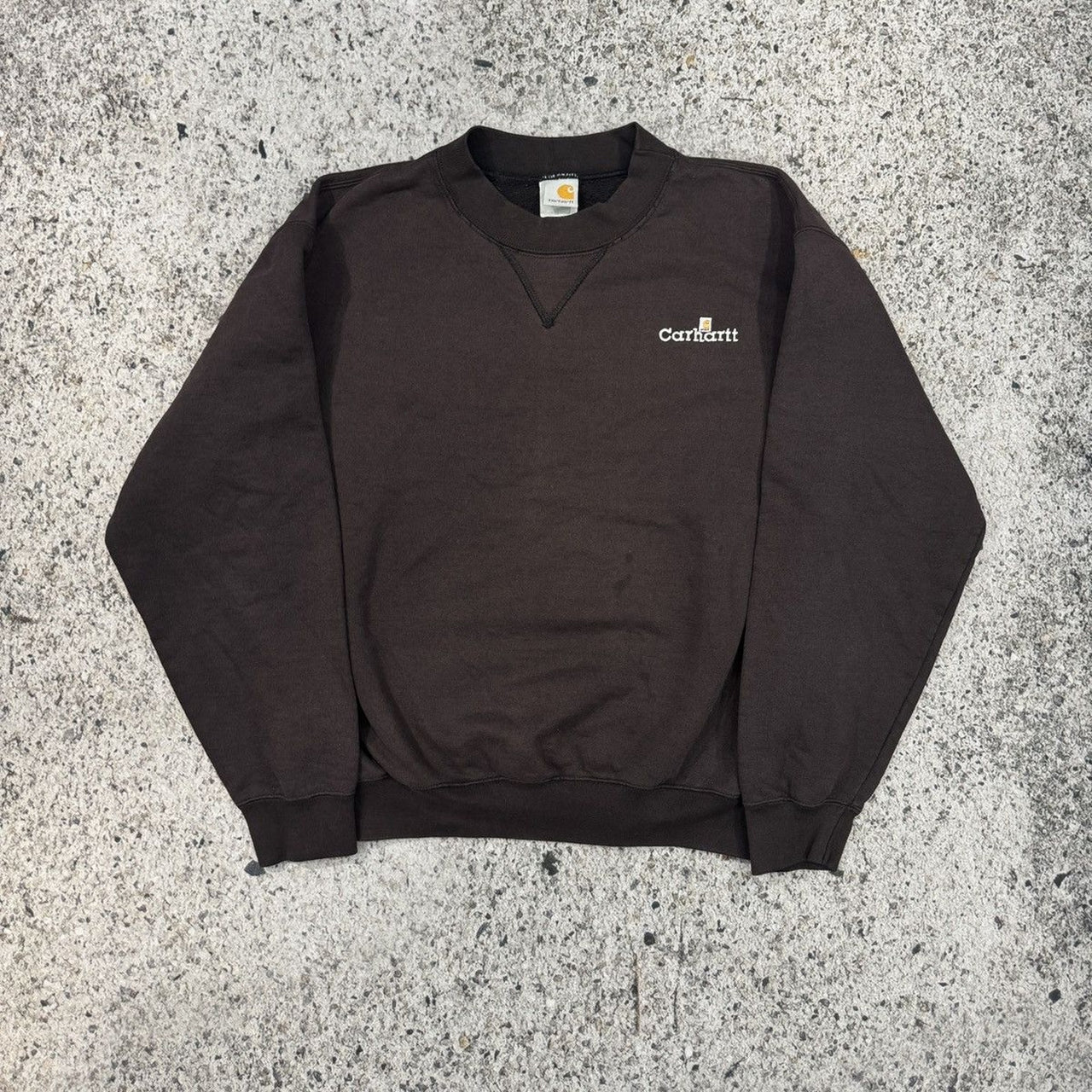 1990年代カーハート フェードブラック ヘビーウェイトロゴ クルーネック