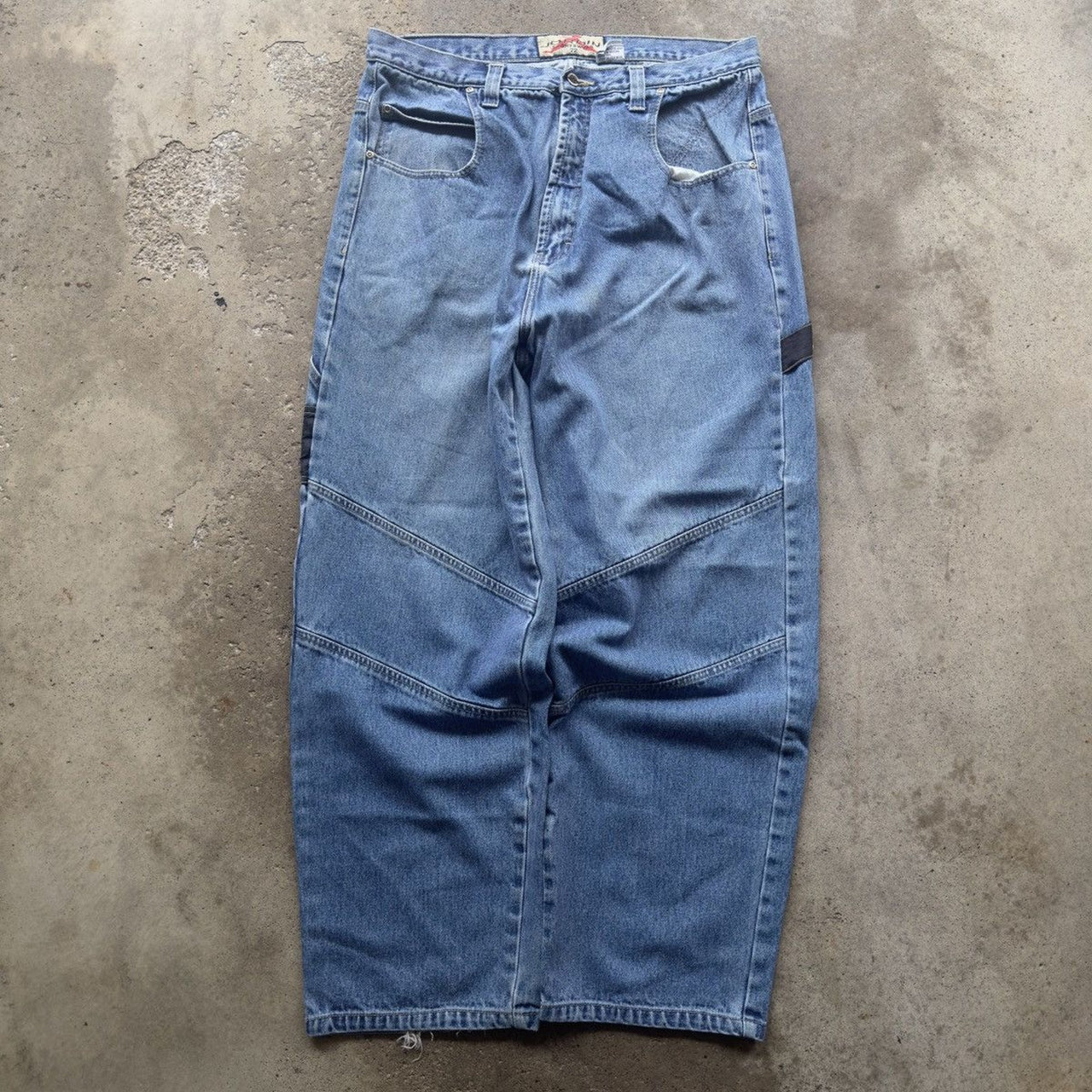 Vaqueros holgados estilo carpintero descoloridos estilo skater de mezclilla de los años 90 y 2000, años 2020