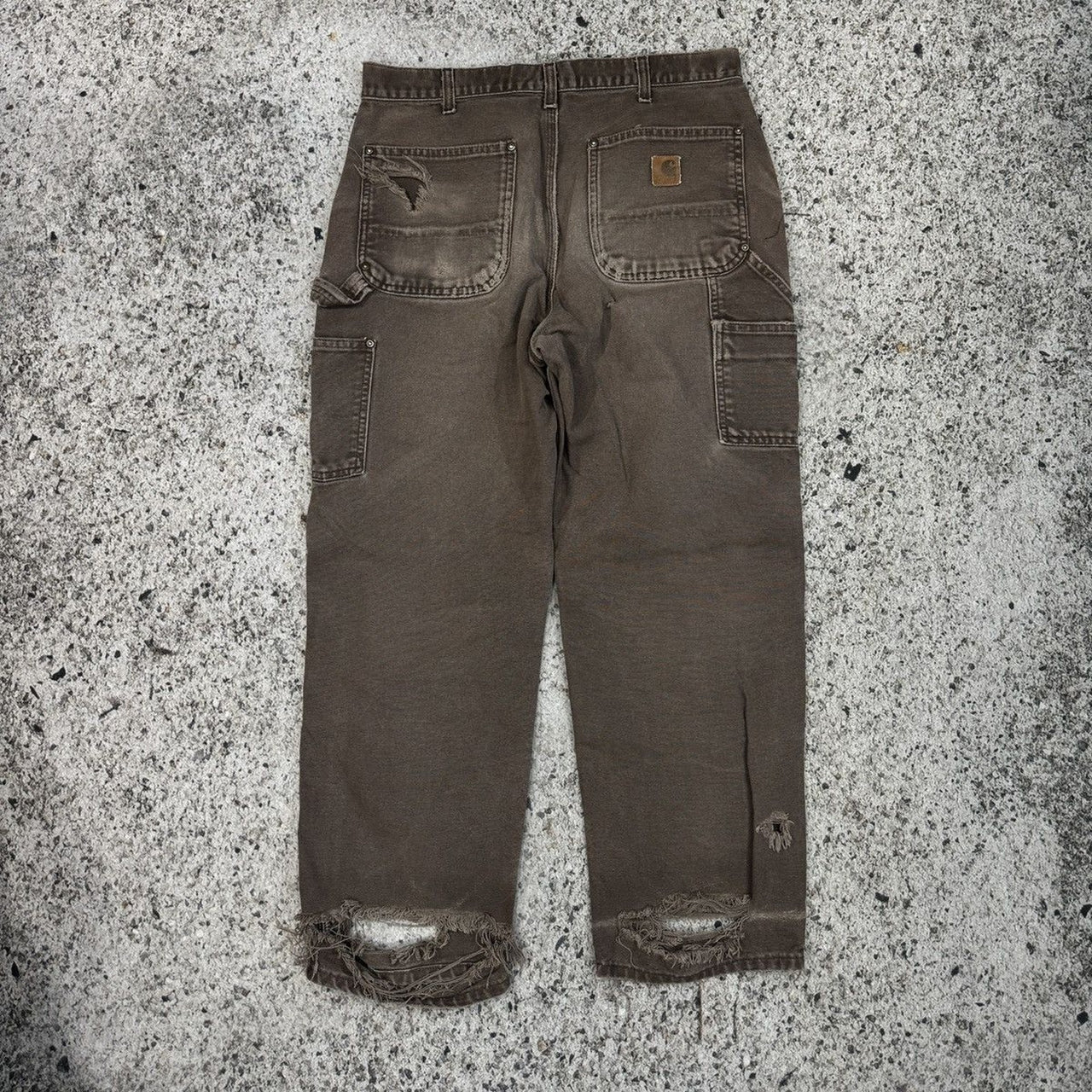 Pantalones Carhartt Faded Thrashed Destroyed Double Knee de la década de 2000