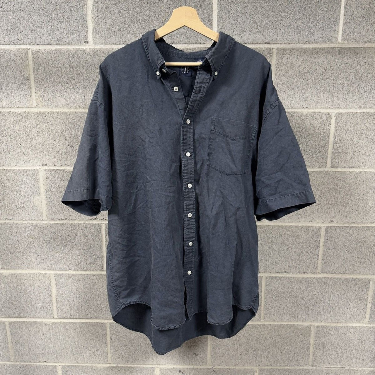 2000s Gap Faded Blue Cotton Linen Shirt