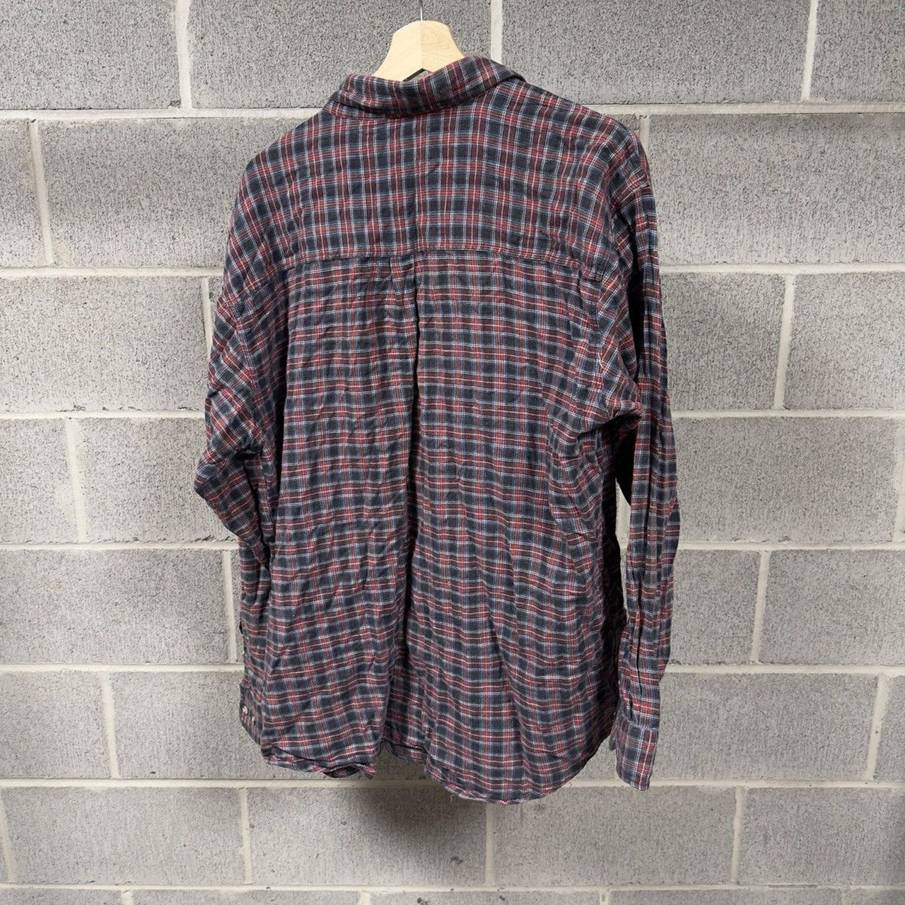 1990s Faded Plaid Grunge Flannel Shirt