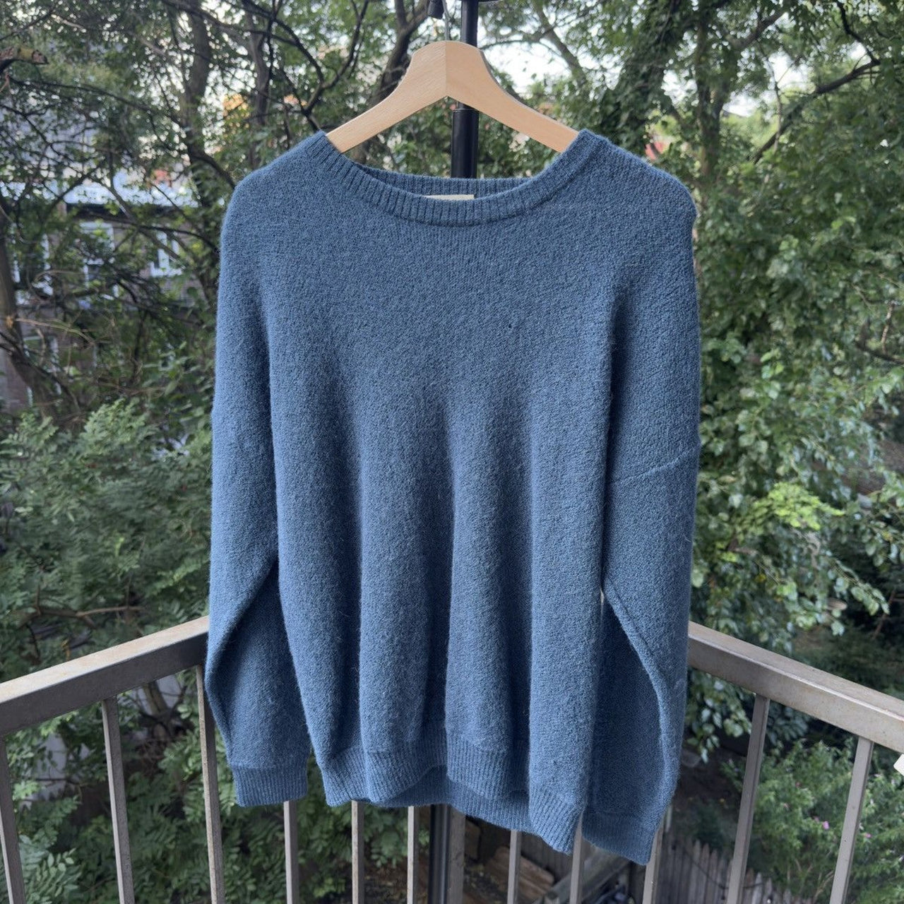 1980s Alpaca Wool Blue Light Sweater