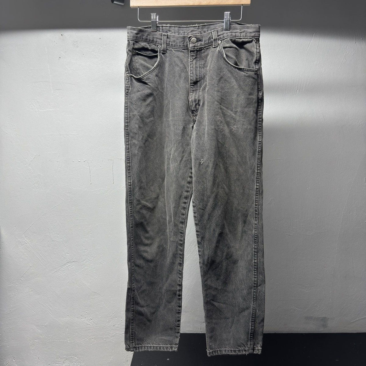 1990s Thrashed Faded Distressed Black Jeans