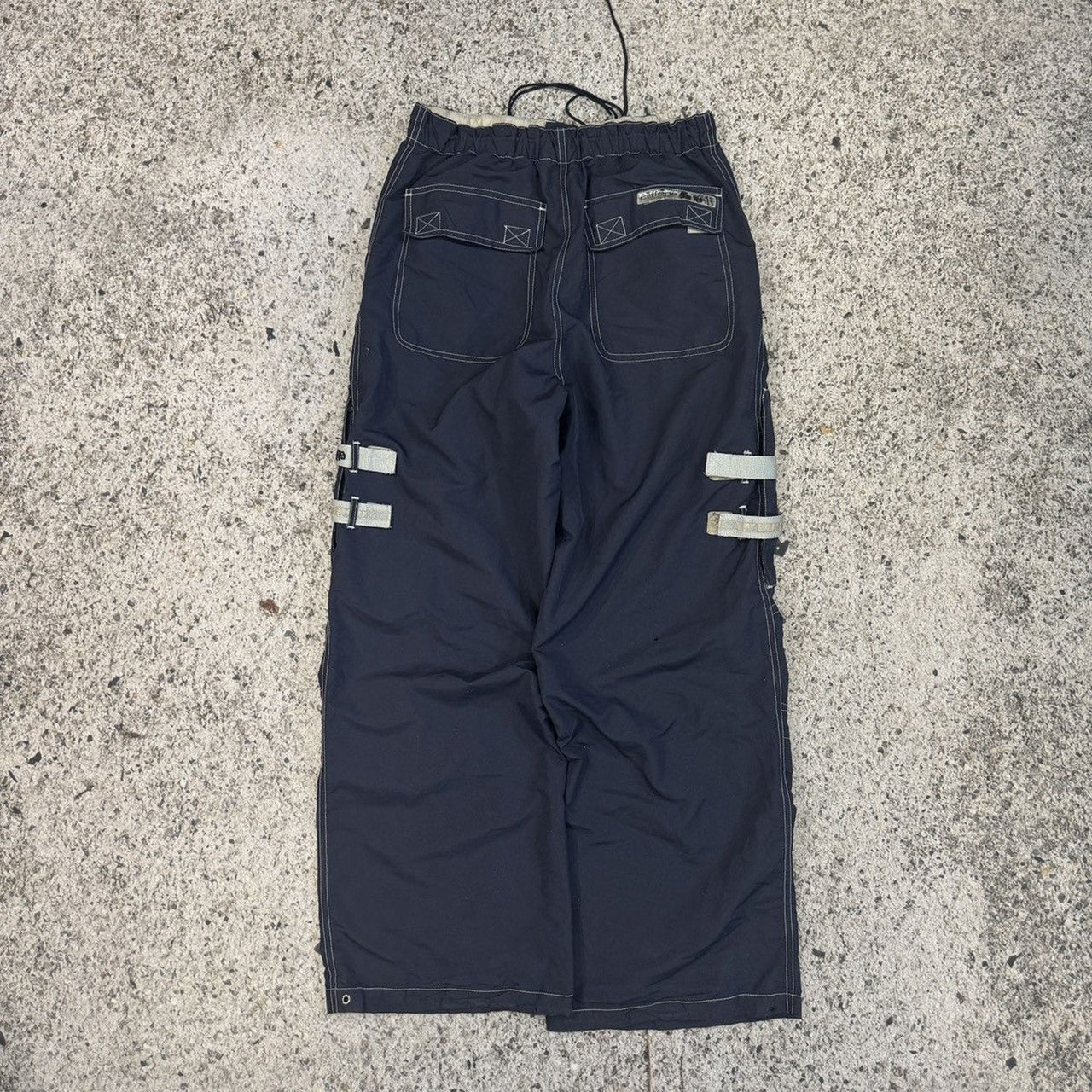 Pantalones cargo de nailon con múltiples bolsillos, estilo caffeine raver, de los años 90 y 2000