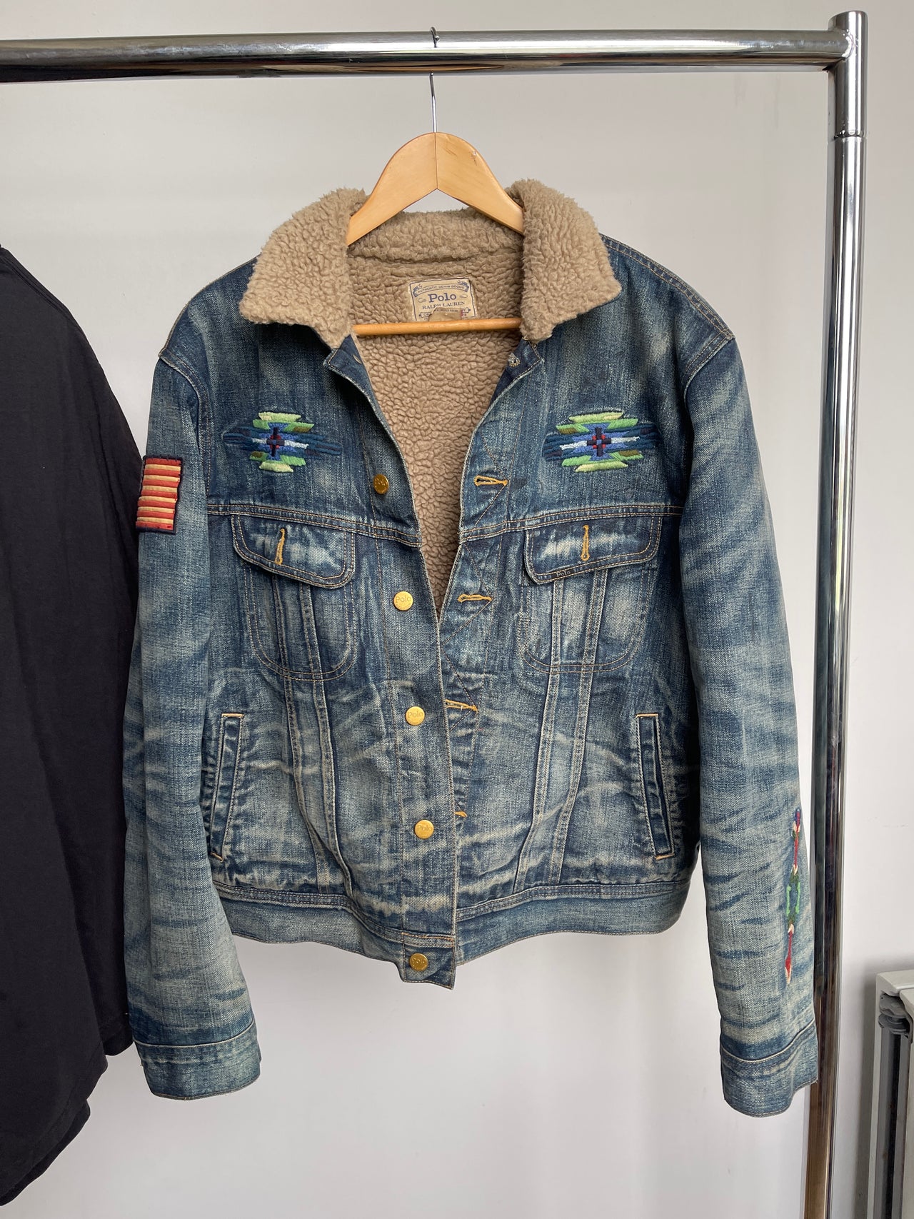 CHAQUETA DE CAMIONERO DE PIEL DE PIEDRA DEL SUROESTE DE POLO RALPH LAUREN