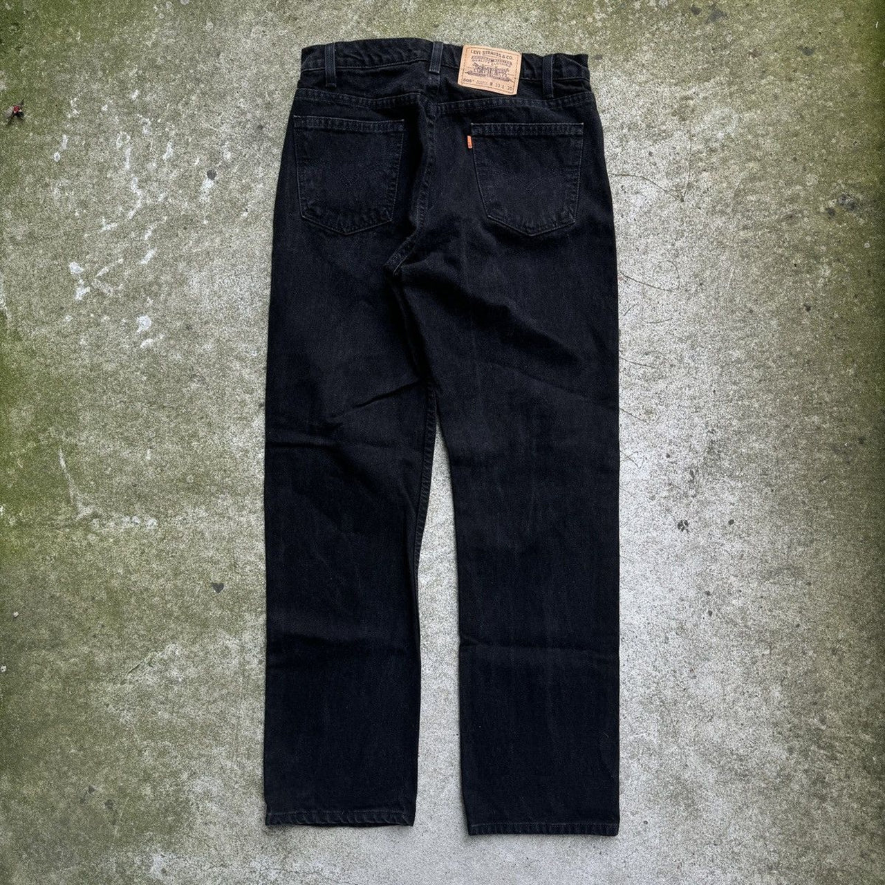 Vaqueros Levi's 505 con lengüeta naranja de la década de 1990