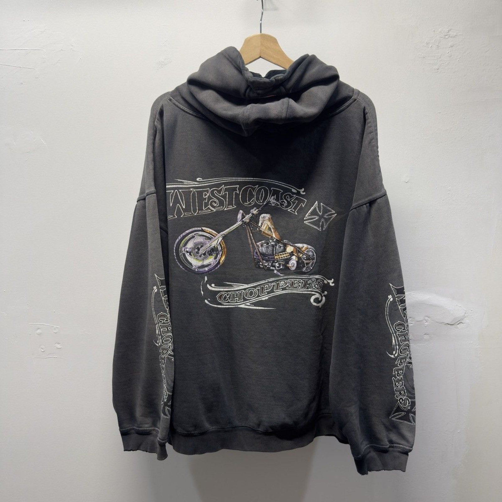 Vintage 1990s 2000s West Coast Choppers Faded Distressed Hoodie