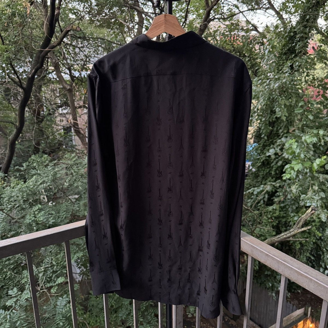 Saint Laurent Paris FW15 Hedi Slimane Silk Guitar Shirt