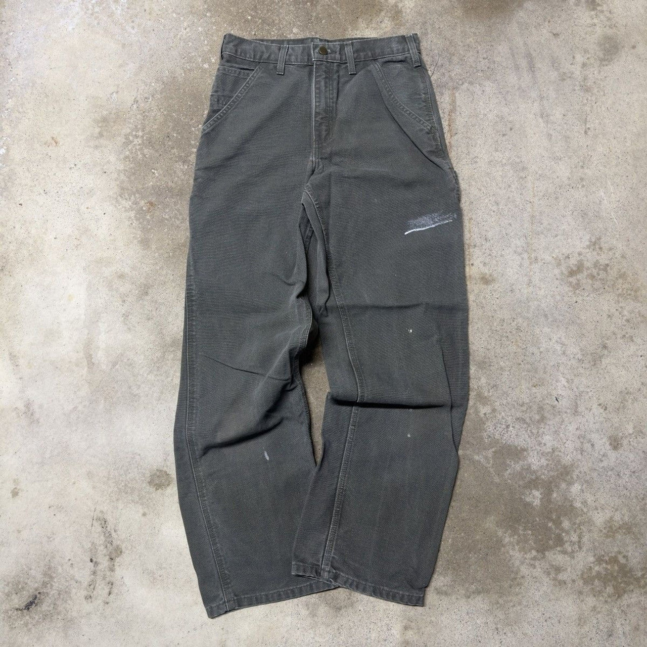 2000s Carhartt Baggy Faded Moss Green Carpenter Pants