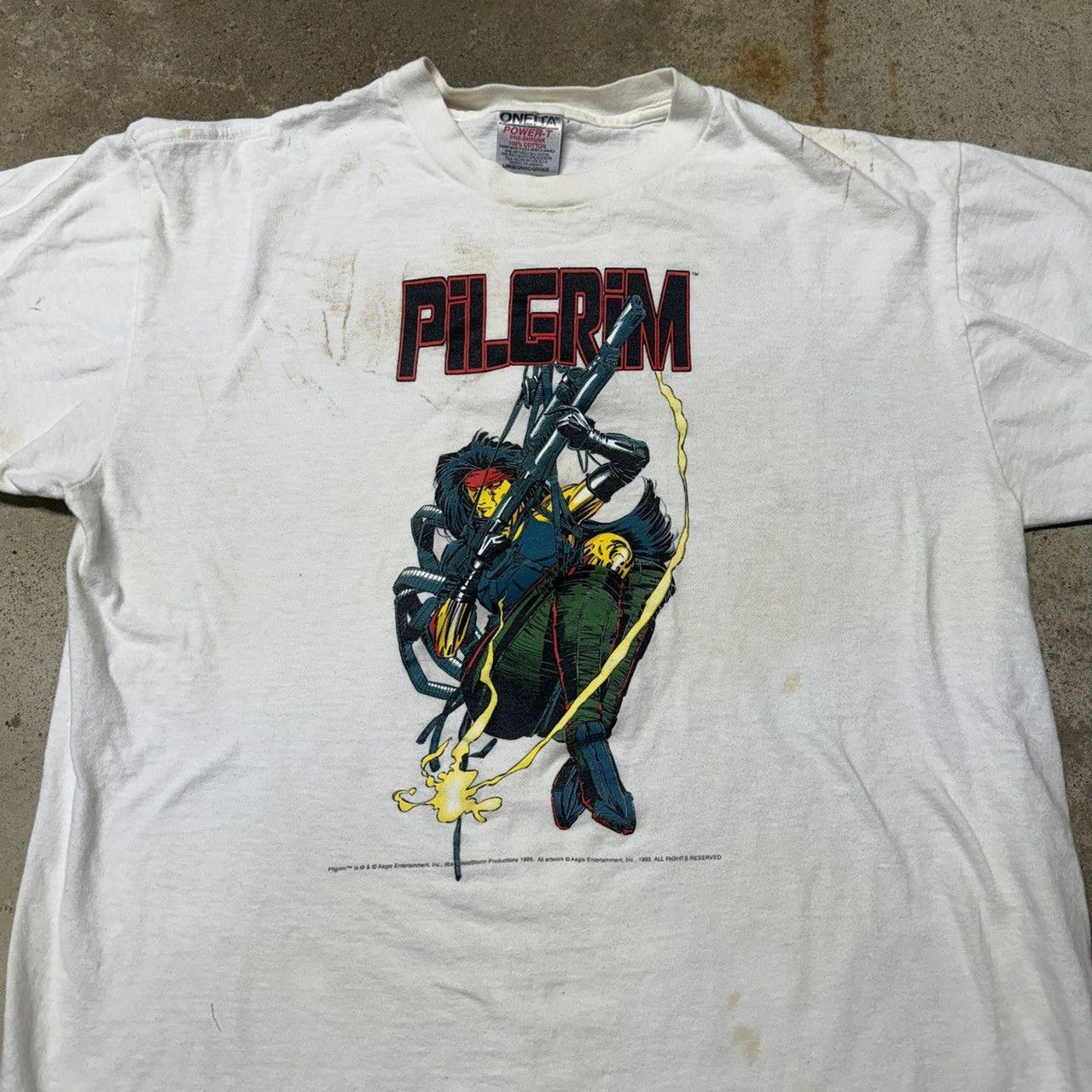 1990年代のスラッシュド・ピルグリム・イージス・エンターテインメントのコミックTシャツ