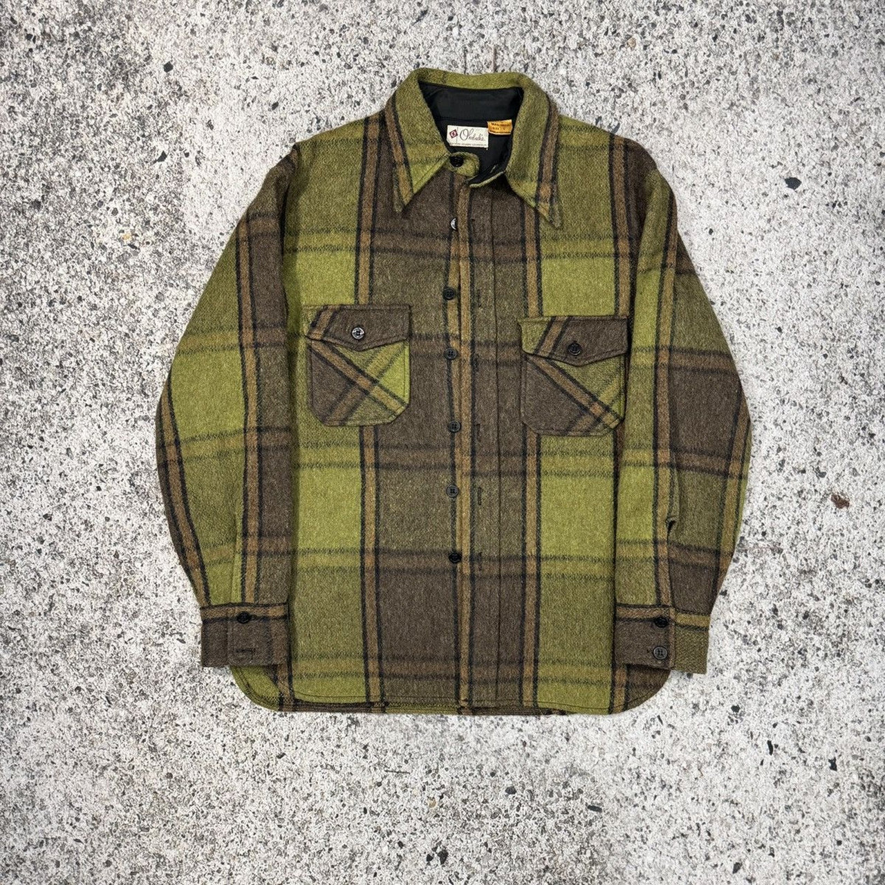 1960s Plaid Wool Linen Heavy Shirt