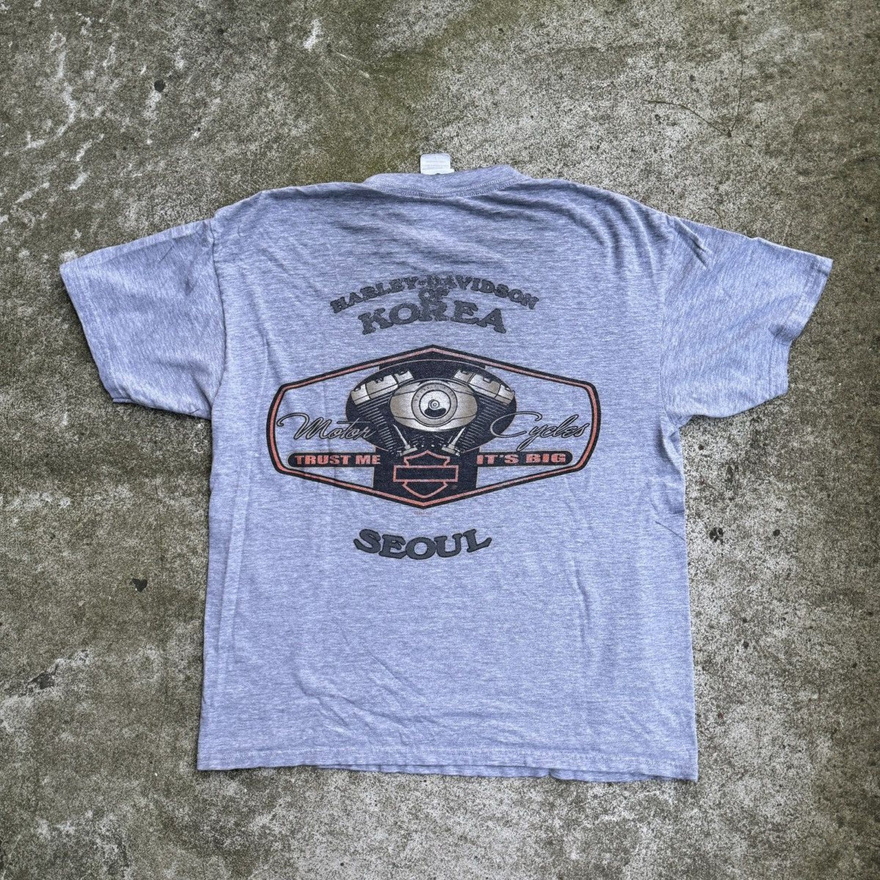 2010s Harley Davidson Seoul Thrashed Spiderweb Tee