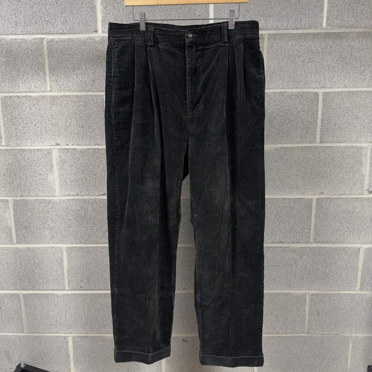 2001 Gap Dark Green Corduroy Baggy Pleated Wide Leg Pants