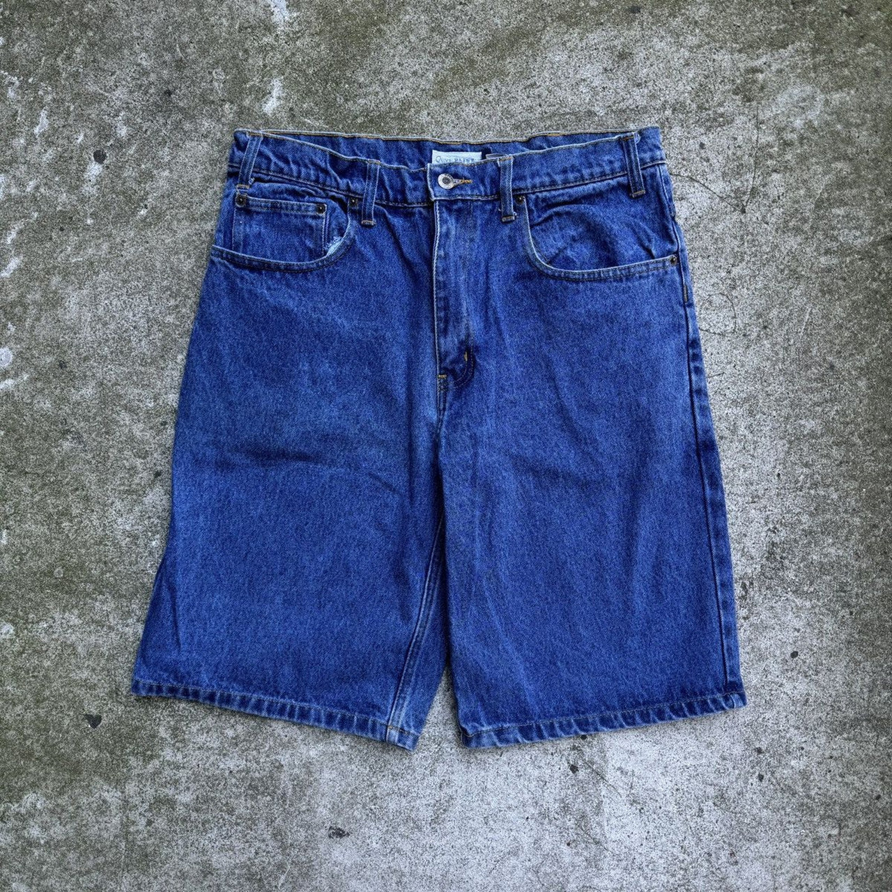 Pantalones cortos vaqueros holgados estilo skater con el logo de Canyon River Blues de los años 2000