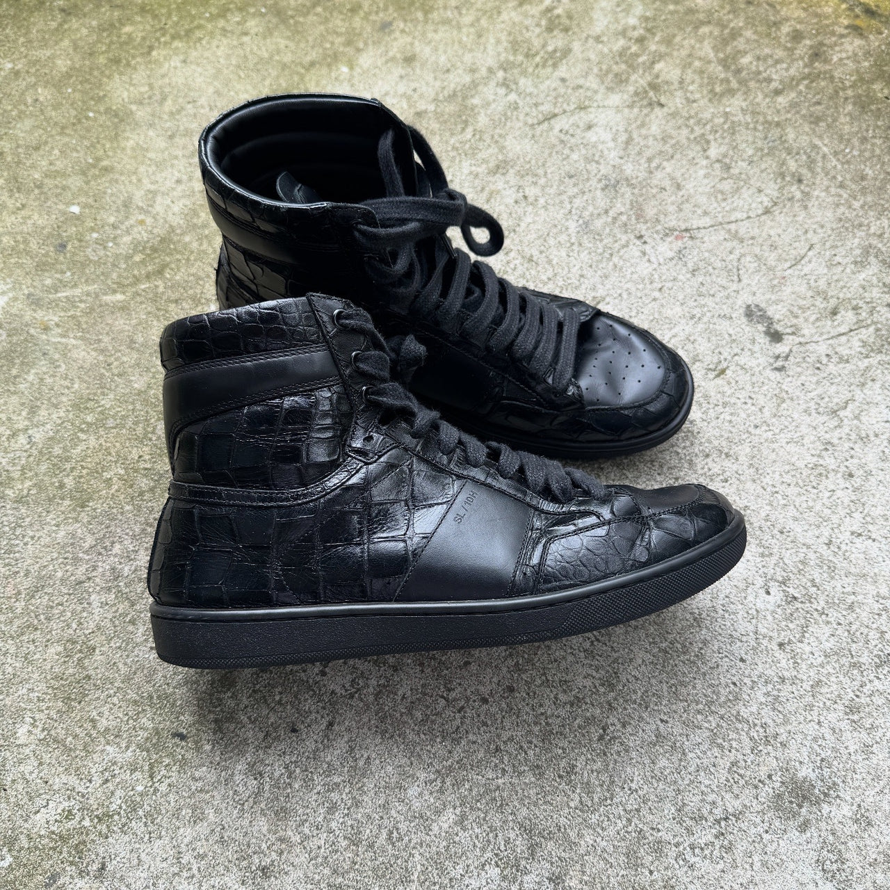 Saint Laurent Paris 2015 Hedi Slimane SL10H Embossed Crocodile Leather High Top