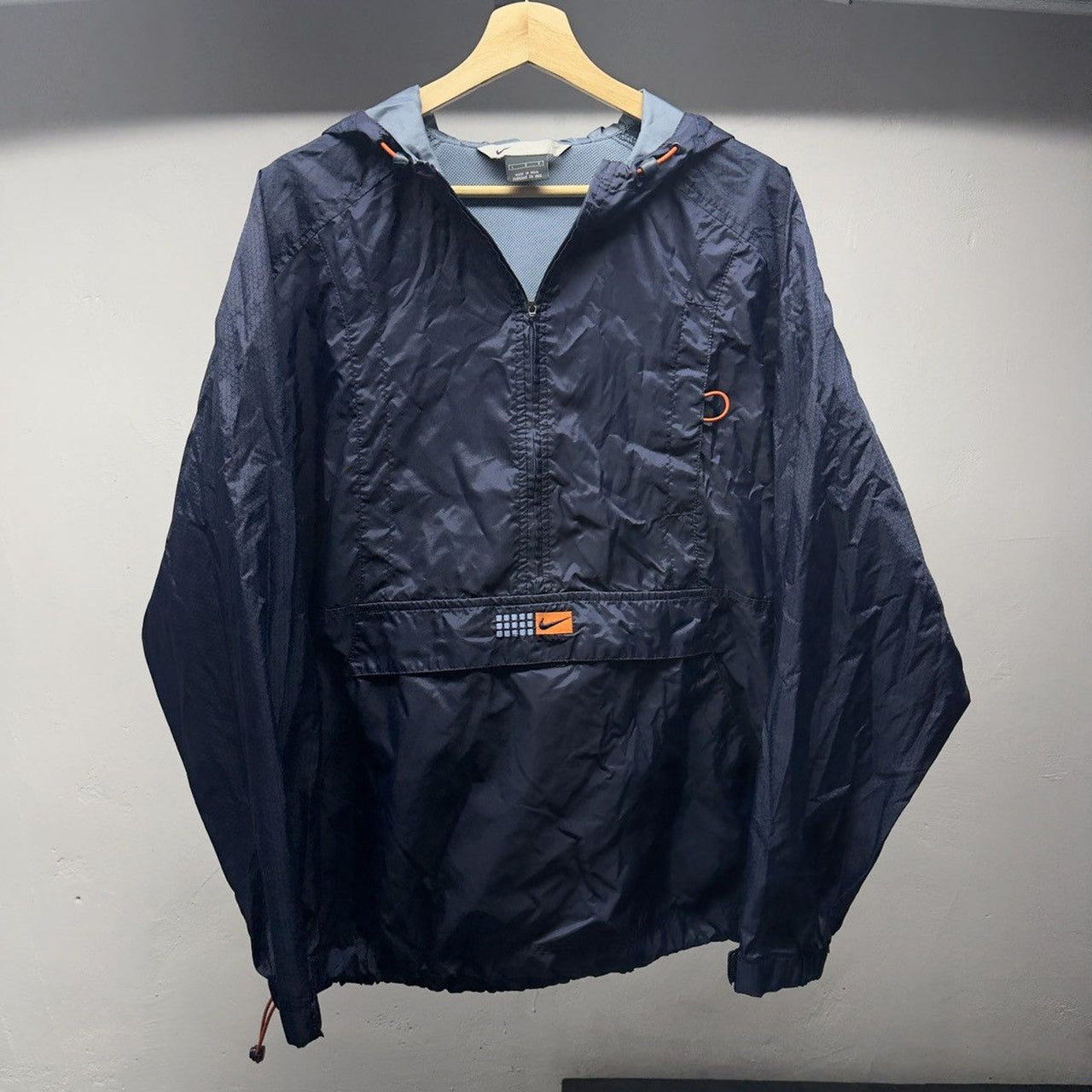 1990s Nike Half Zip Windbreaker Anorak Navy Blue