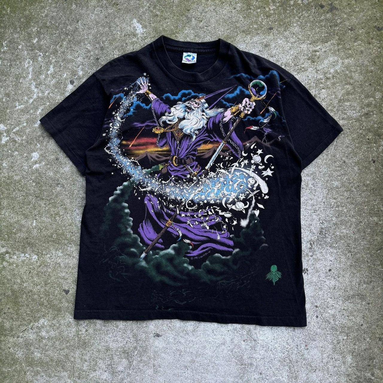 1990年代のリキッドブルーウィザードTシャツ