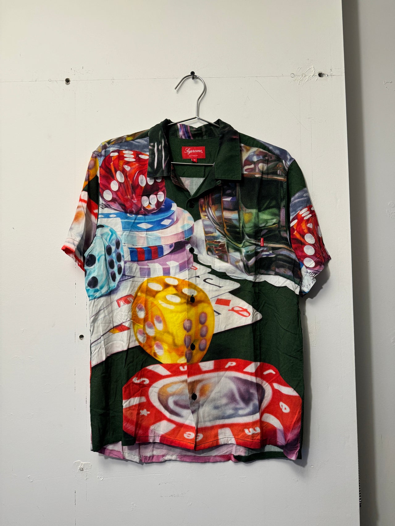 SUPREME FW18 GREEN CASINO RAYON SHIRT