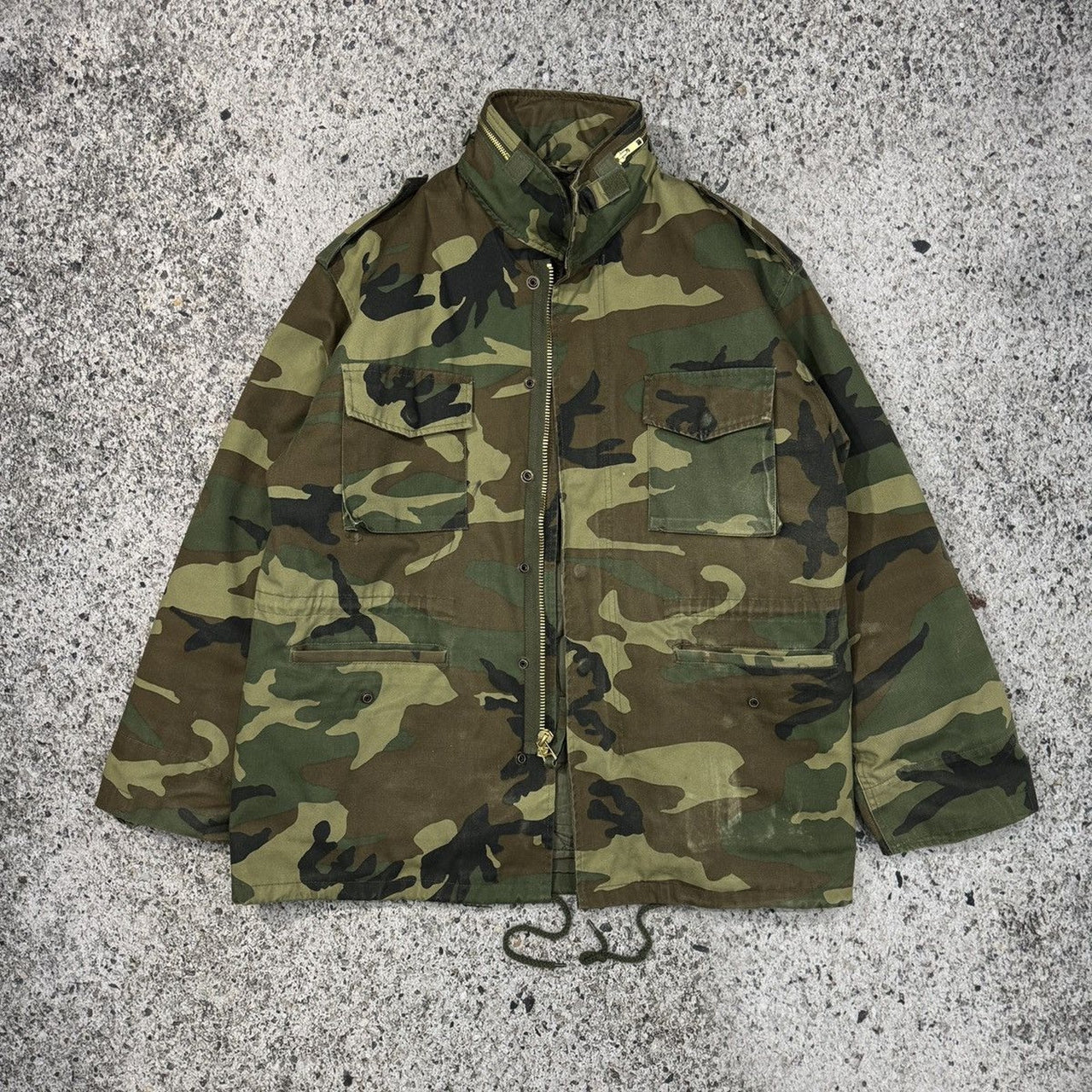 1980s Faded Heavyweight Lined Oversized Camo Jacket