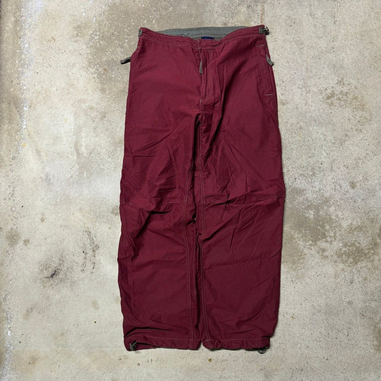 2000年代 Y2K GAP バギー コットン ナイロン パラシュートパンツ レッド