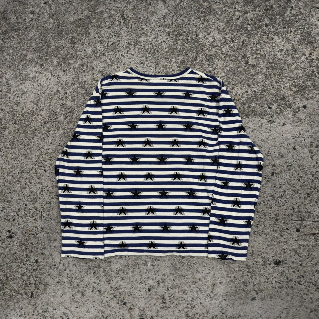 Comme des Garçons Japan Blue White Striped Star Longsleeve