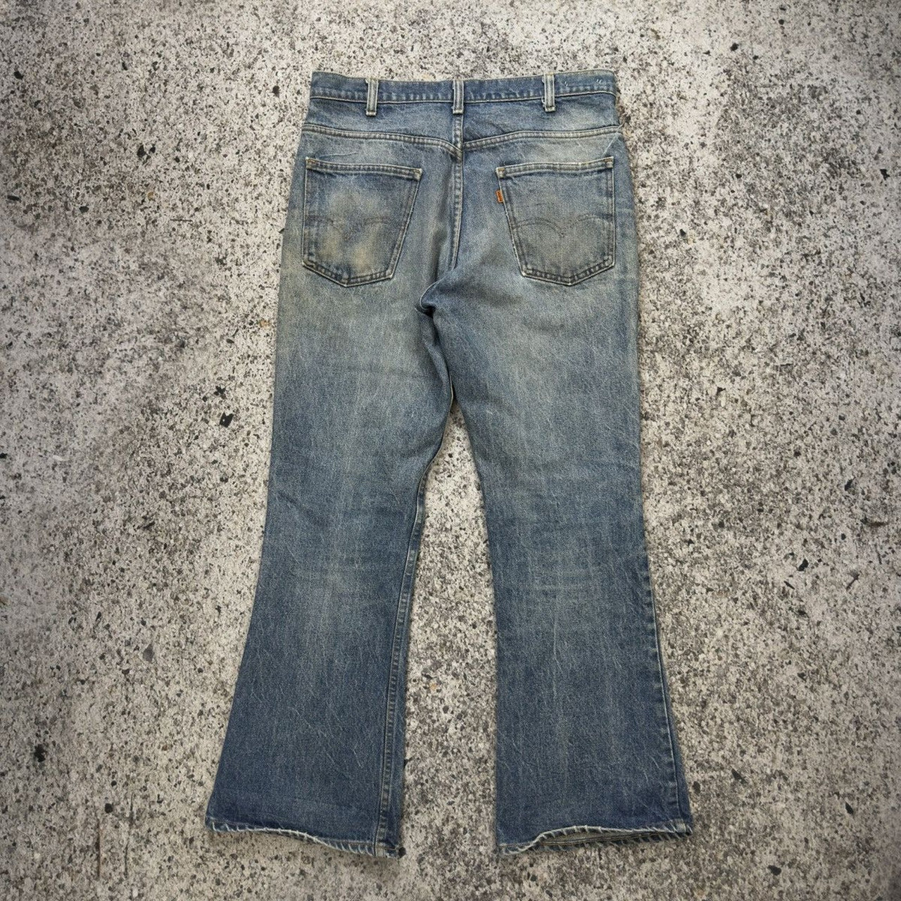 1970s Levi's 646 Orange Tab Flare Bellbottom Denim Jeans