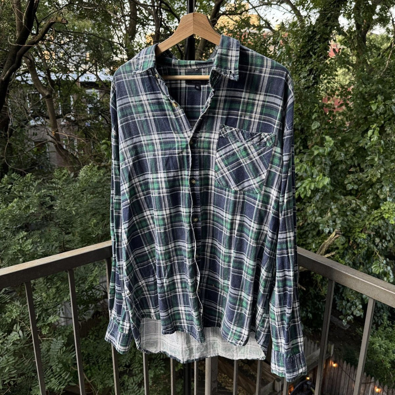 2000s Thrashed Faded Distressed Flannel Shirt