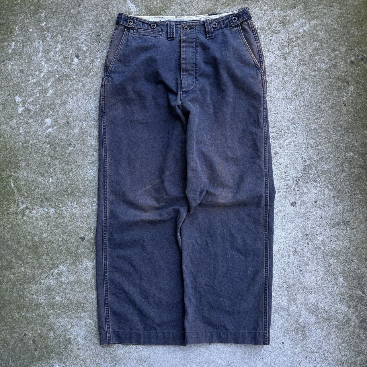 BLUE BLUE SEILIN WE NEVER CHANGE FADED CANVAS WORK PANTS