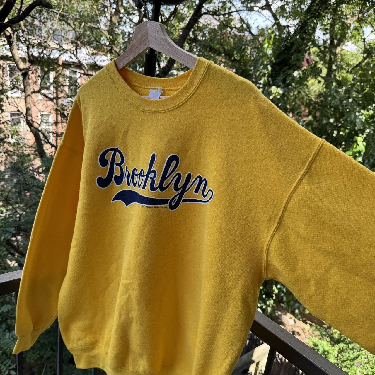 1990s Brooklyn New York Yellow Sweatshirt