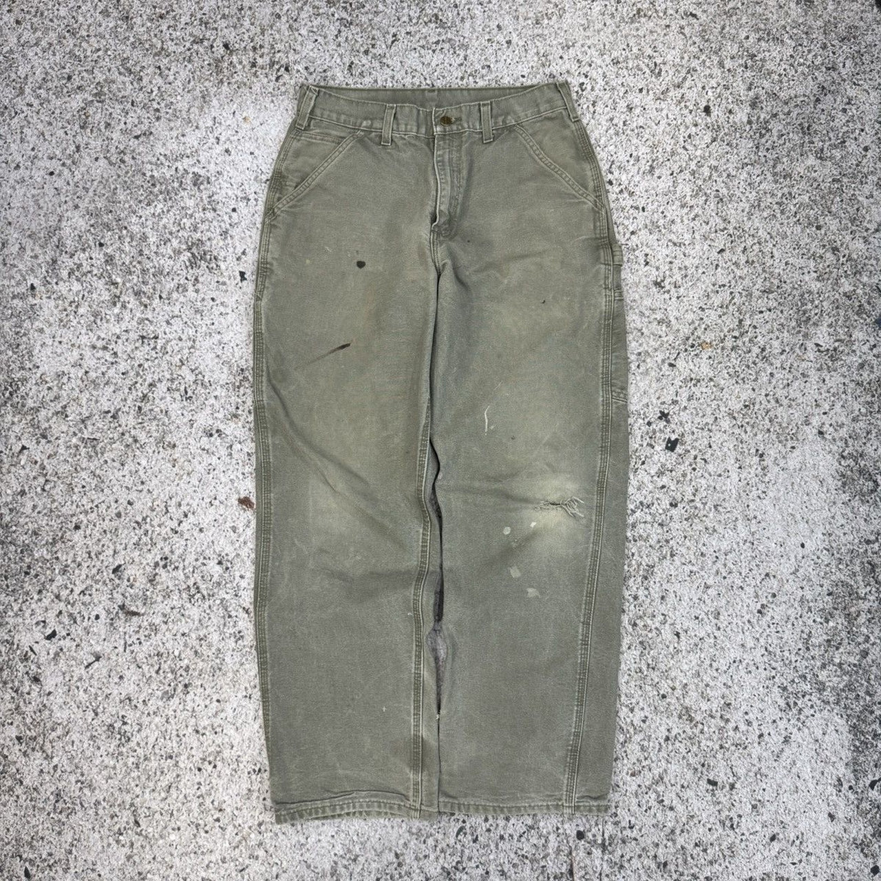 Pantalones de trabajo de lona desgastada Carhartt de la década de 2000