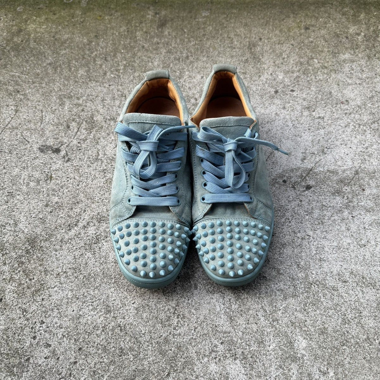 Christian Louboutin Baby Blue Louis Junior Spike Low Top