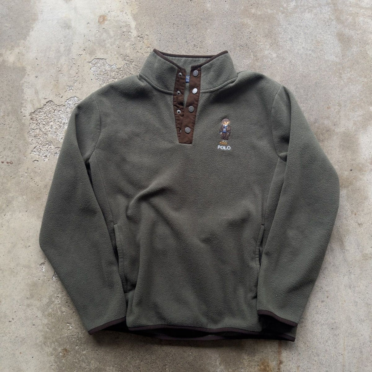 POLO RALPH LAUREN HERITAGE BEAR POLAR FLEECE VERDE
