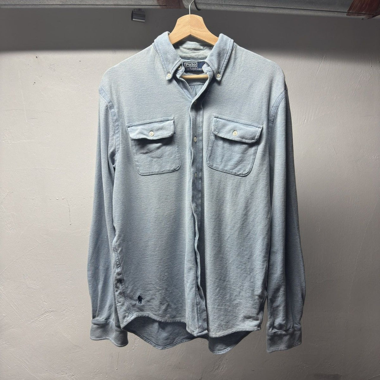 Polo Ralph Lauren Indigo Chambray Knit Work Shirt