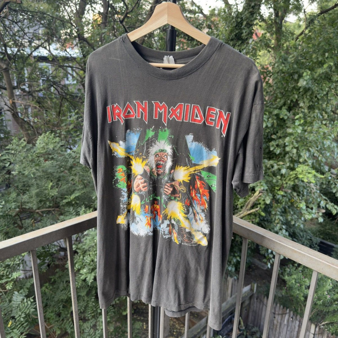 1990 Iron Maiden Tailgunner Europe Faded Tour Tee