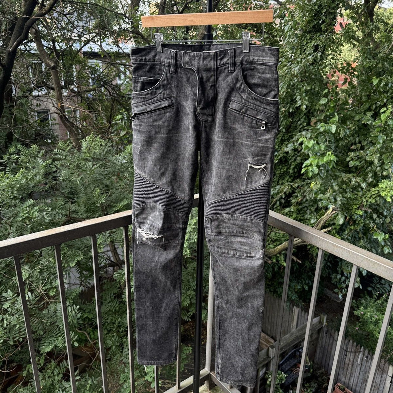 Balmain AW10 Decarnin Distressed Biker Moto Jeans Japan