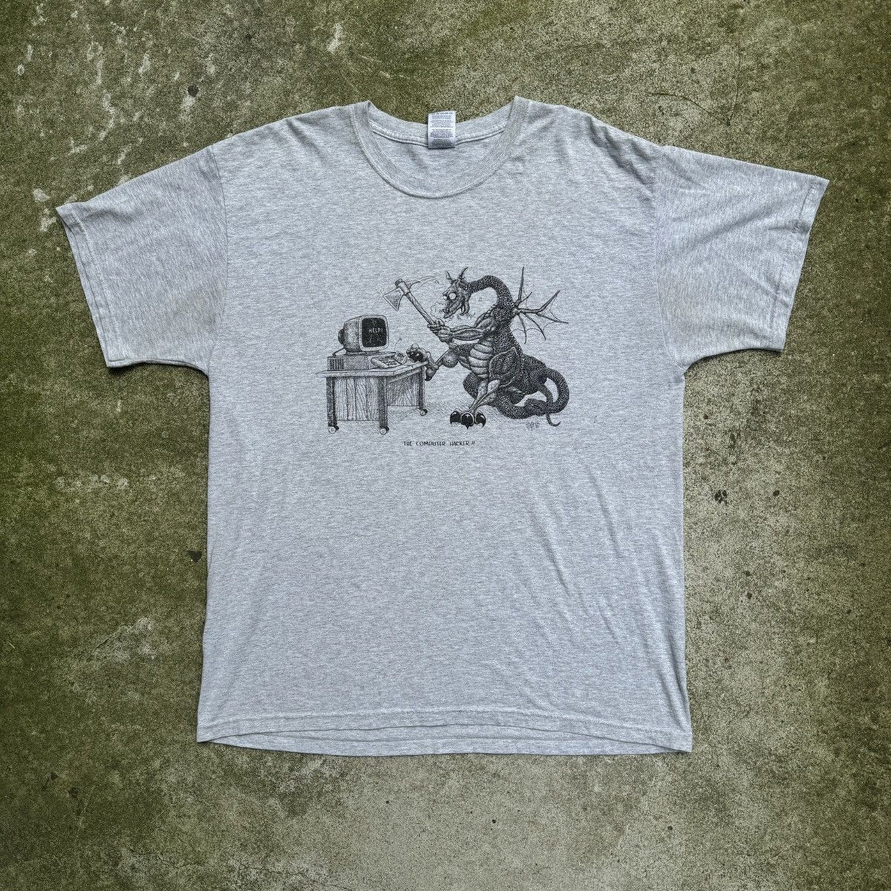 2000s The Computer Hacker Dragon Art Tee